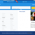 اختيار الوجهة (الدولة والمدينة)